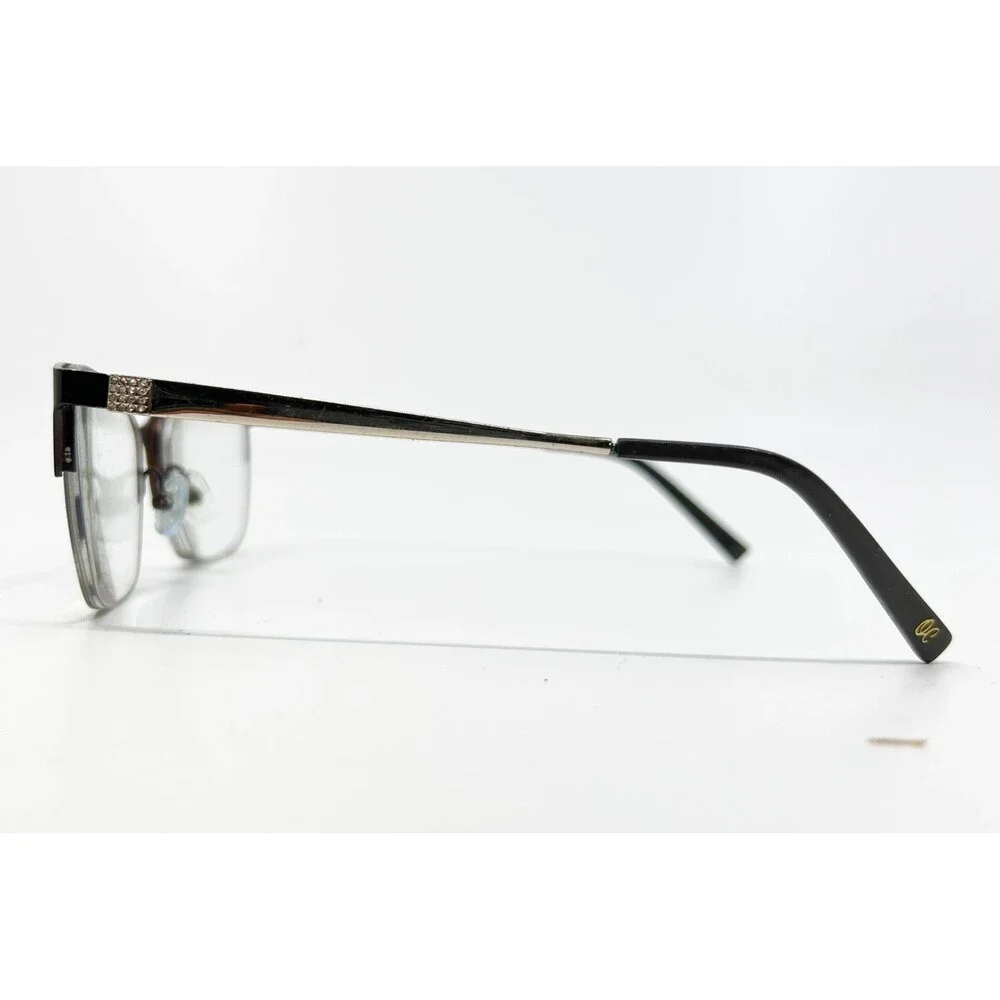 Oleg Cassini Eyeglasses Womens Brown Semi-Rimless Cat Eye OCO468 53-16-135